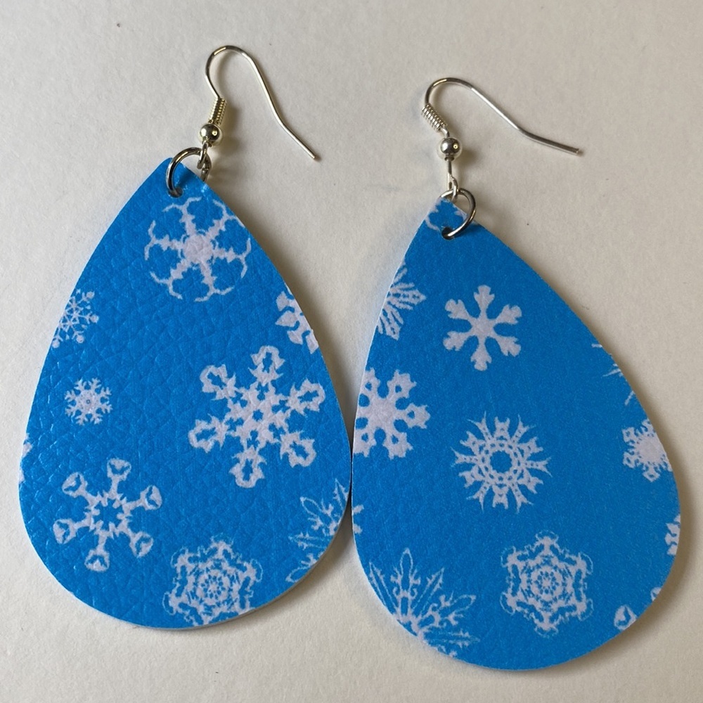 Christmas faux leather earrings